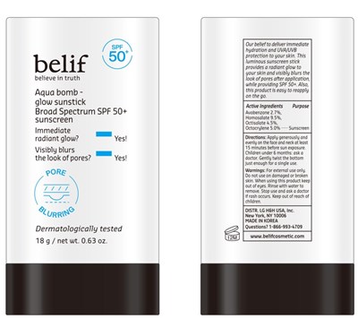 Bottle (Belif Aqua Bomb Glow Sunstick Otc 18g Bottle Cropped)